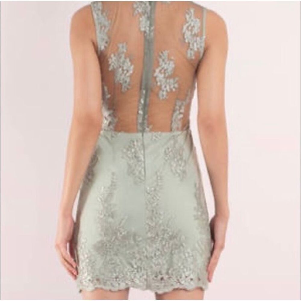 Tobi women’s sage green lace sleeveless, mini dress, size small - Picture 3 of 8